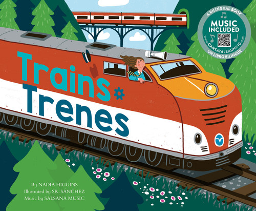 Trains / Trenes (Machines! / ¡Las máquinas!) book cover by Nadia Higgins