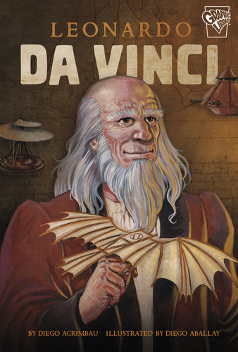 Leonardo da Vinci (Graphic Lives) book cover by Diego Agrimbau, Diego Aballay