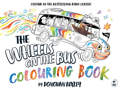 The Wheels on the Bus Colouring Book book cover by Donovan Bixley