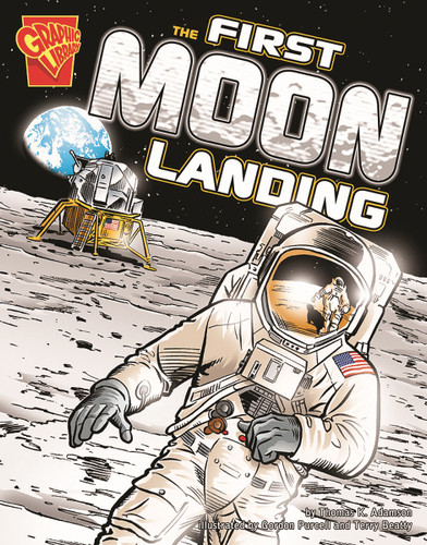 The First Moon Landing (Graphic History) book cover by Thomas K. Adamson