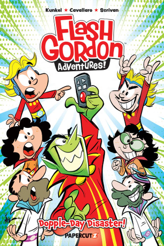 Flash Gordon Adventures! Vol. 3: Dopple-Day Disaster! (Flash Gordon Adventures!) book cover by Mike Kunkel, AJ Kunkel, Mike Cavallaro, Maria Scrivan, Shane Campos