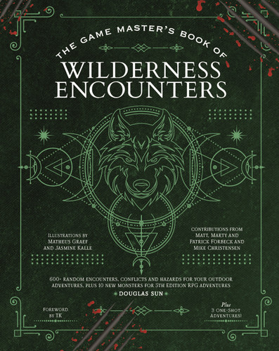 The Game Master's Book of Wilderness Encounters: 600+ random encounters, conflicts and hazards for your outdoor adventures, plus 10 new monsters for 5th Edition RPG adventures book cover by Douglas Sun