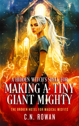 A Hidden Witch's Spell for Making A Tiny Giant Mighty: An urban fantasy adventure full of magic, misfits, and one very dysfunctional hotel book cover by C.N. Rowan