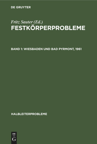 Wiesbaden und Bad Pyrmont, 1961 (Halbleiterprobleme #7) [9783112582473]