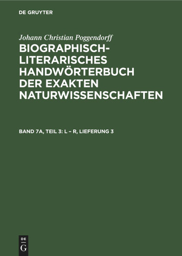 L – R, Lieferung 3 book cover by Johann Christian Poggendorff