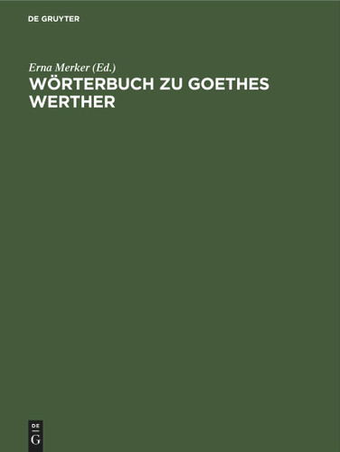 Wörterbuch zu Goethes Werther book cover by 