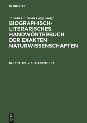 S – Z, Lieferung 1 [9783112594537]