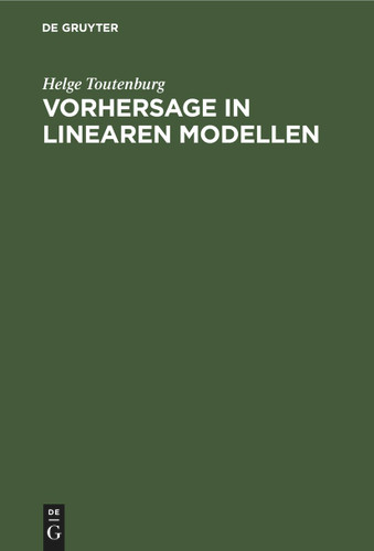 Vorhersage in linearen Modellen book cover by Helge Toutenburg