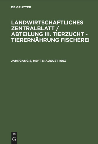 August 1963 [9783112542675]