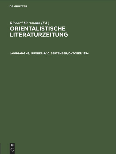 September/Oktober 1954 [9783112593455]