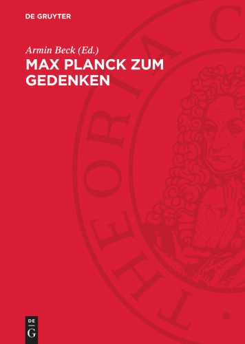 Max Planck zum Gedenken book cover by 