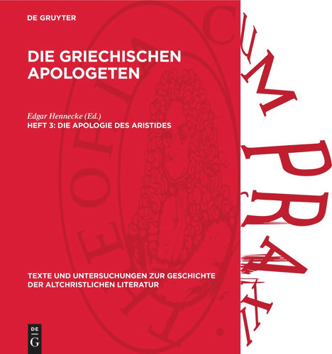 Die Apologie des Aristides: Recension und Rekonstruktion des Textes book cover by 