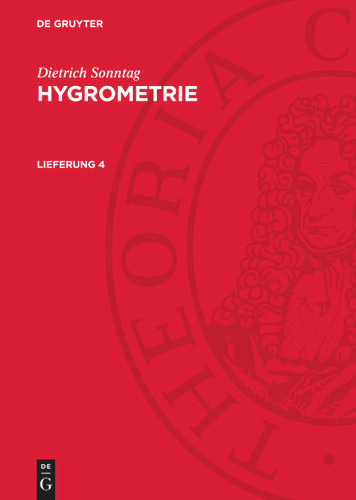 Dietrich Sonntag: Hygrometrie book cover by Dietrich Sonntag
