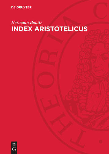 Index Aristotelicus book cover by Hermann Bonitz