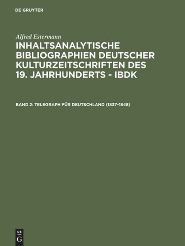 Telegraph für Deutschland (1837–1848) book cover by Alfred Estermann