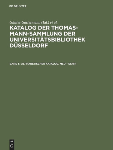 Alphabetischer Katalog. Med – Schr book cover by 