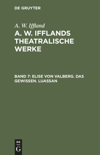 Elise von Valberg. Das Gewissen. Luassan book cover by A. W. Iffland