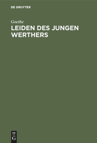 Leiden des jungen Werthers book cover by Goethe