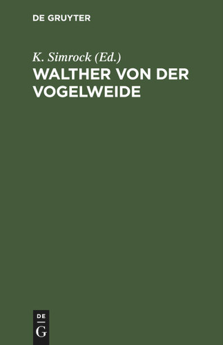 Walther von der Vogelweide book cover by 
