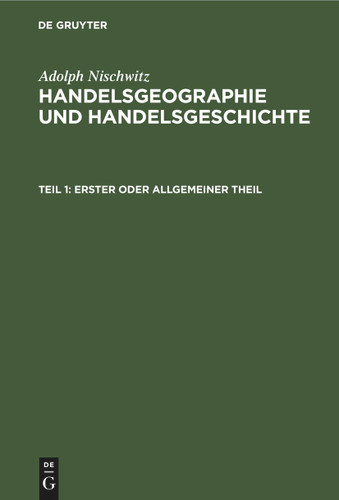 Erster oder allgemeiner Theil book cover by Adolph Nischwitz