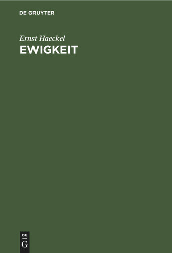 Ewigkeit book cover by Ernst Haeckel