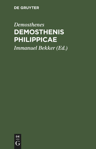 Demosthenis Philippicae book cover by Demosthenes