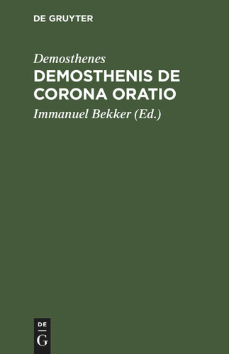 Demosthenis De corona Oratio book cover by Demosthenes