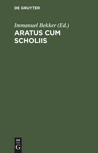Aratus cum scholiis book cover by 