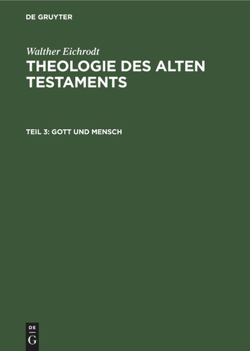 Gott und Mensch book cover by Walther Eichrodt
