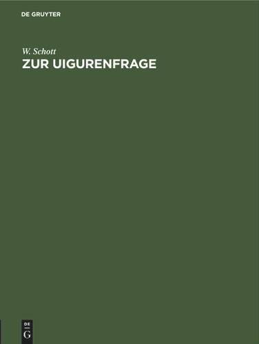 Zur Uigurenfrage book cover by W. Schott