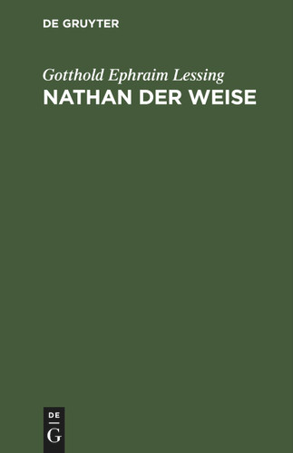 Nathan der Weise book cover by Gotthold Ephraim Lessing