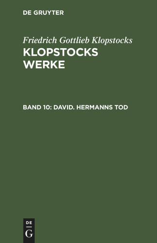 David. Hermanns Tod book cover by Friedrich Gottlieb Klopstocks