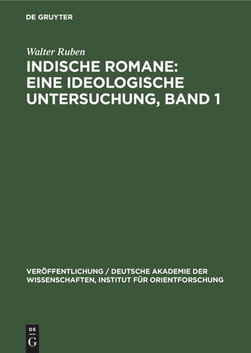 Einige Romane Bankim Chatterjees und Rabindranath Tagores (Veröffentlichung / Deutsche Akademie der Wissenschaften, Institut für Orientforschung #60, 1) book cover by Walter Ruben