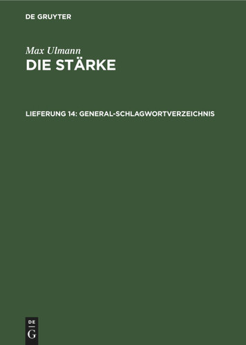 General-Schlagwortverzeichnis book cover by Max Ulmann