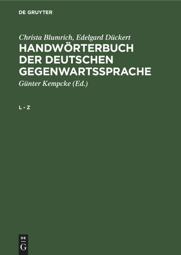 L - Z book cover by Christa Blumrich, Edelgard Dückert