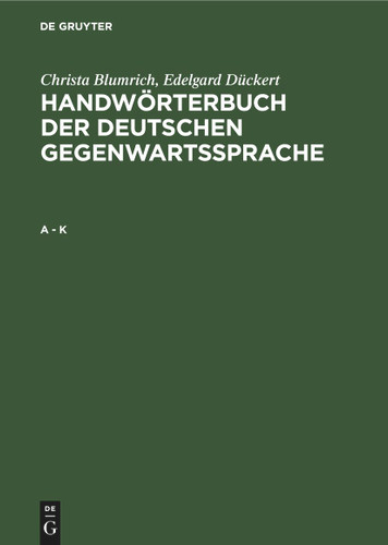 A - K book cover by Christa Blumrich, Edelgard Dückert
