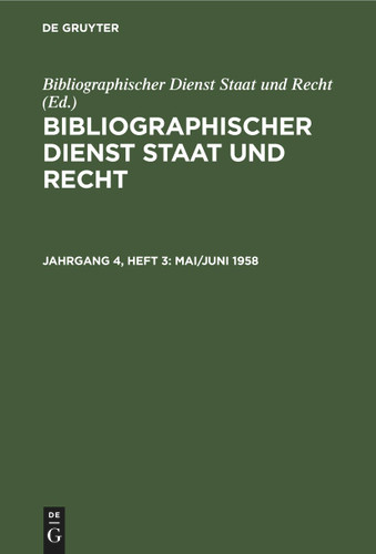 Mai/Juni 1958 book cover by 