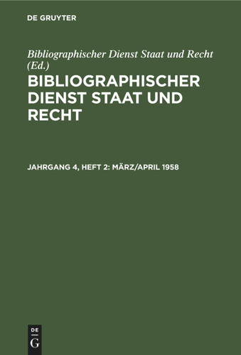 März/April 1958 book cover by 