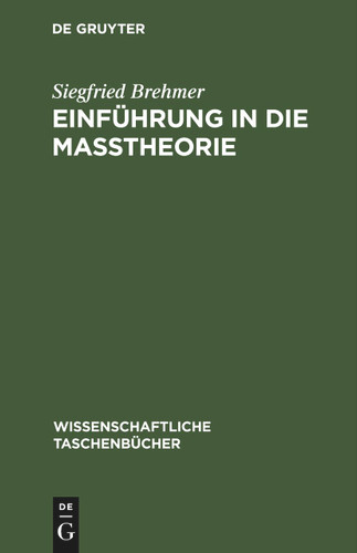 Einführung in die Maßtheorie (Wissenschaftliche Taschenbücher #150) book cover by Siegfried Brehmer