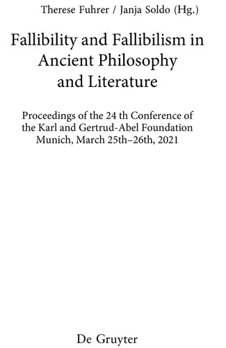 Fallibility and Fallibilism in Ancient Philosophy and Literature book cover by 