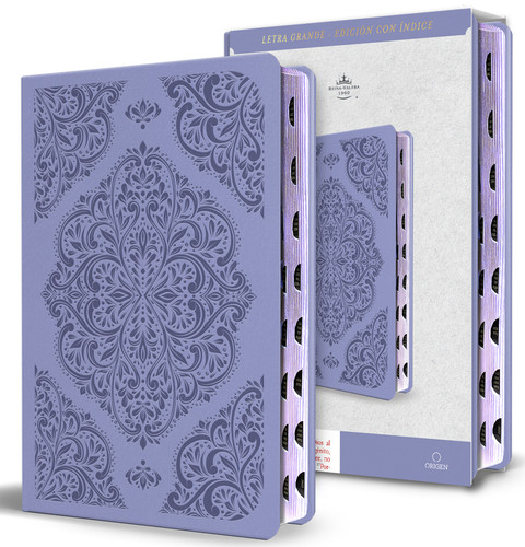 Santa Biblia RVR 1960 letra grande tamaño manual, Símil piel lavanda, con índice / Spanish Bible RVR 1960 Handy Size Large Print Lavender Leathersoft book cover by Reina Valera Revisada 1960