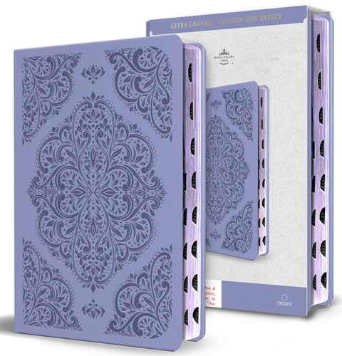 Santa Biblia RVR 1960, letra grande tamaño manual, Símil piel lavanda, con índice / Spanish Bible RVR 1960, Handy Size, Large Print, Lavender Leathersoft book cover by Reina Valera Revisada 1960