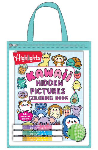 Kawaii Hidden Pictures Fun-to-Go Coloring Kit book cover by 