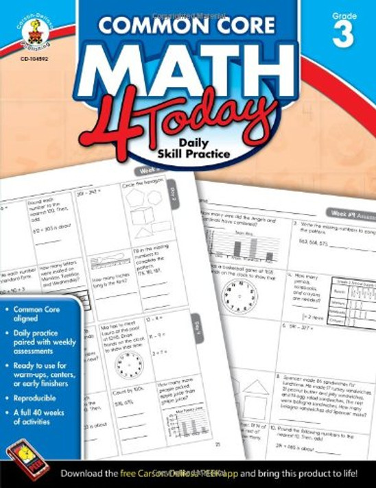 Common Core Math 4 Today, Grade 3: Daily Skill Practice Cover