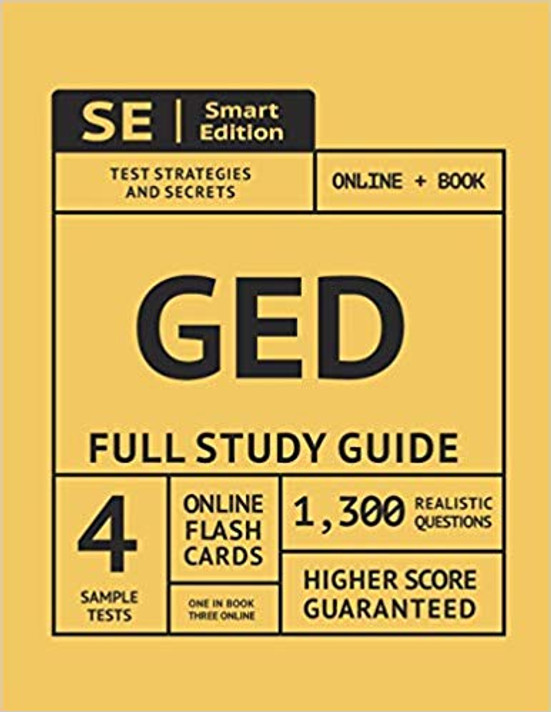 GED Full Study Guide: Test Preparation for All Subjects Including 4 Full Length Practice Tests Both in the Book + Online, with 1,300 Realist (1ST ed.) Cover