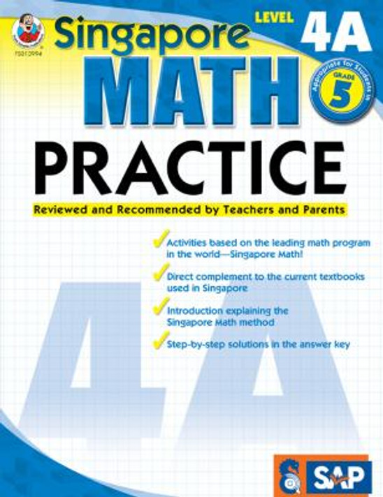 Singapore Math Practice Level 4A, Grade 5 Cover