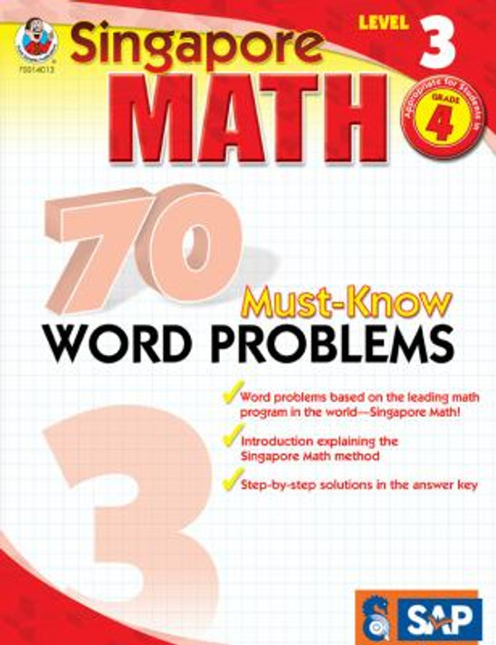 Singapore Math 70 Must-Know Word Problems Level 3, Grade 4 Cover