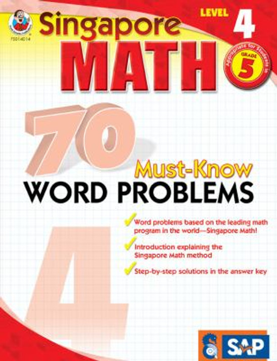 Singapore Math 70 Must-Know Word Problems Level 4, Grade 5 Cover