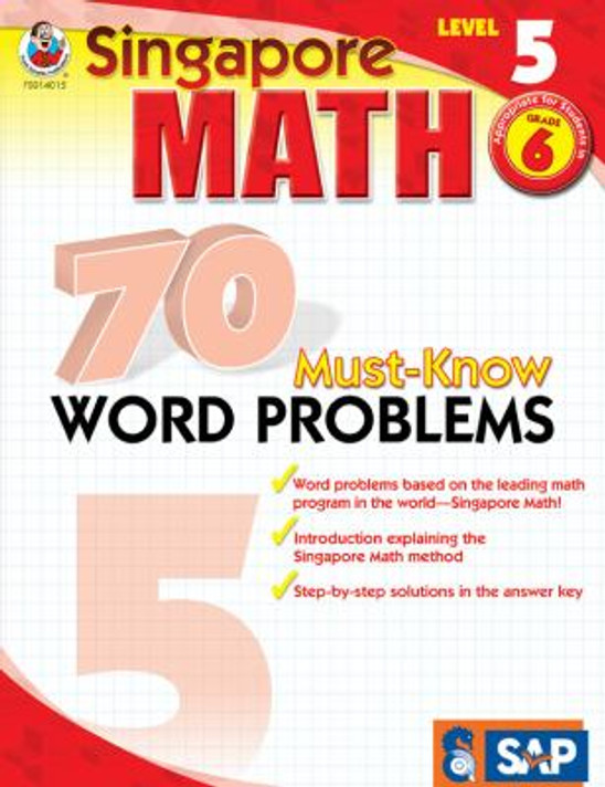Singapore Math 70 Must-Know Word Problems Level 5, Grade 6 Cover
