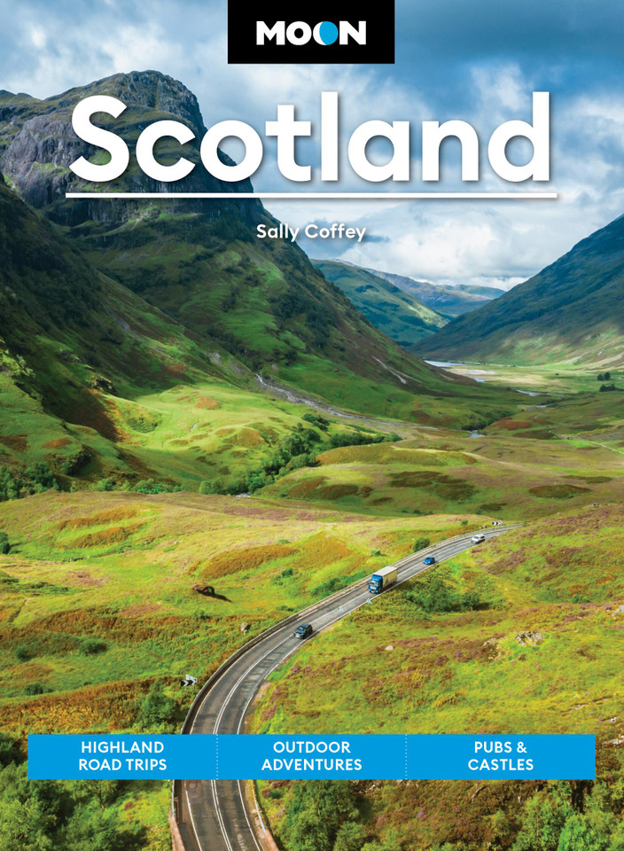 Moon Scotland: Highland Road Trips, Outdoor Adventures, Pubs & Castles (Moon Europe Travel Guide) book cover by Sally Coffey, Moon Travel Guides